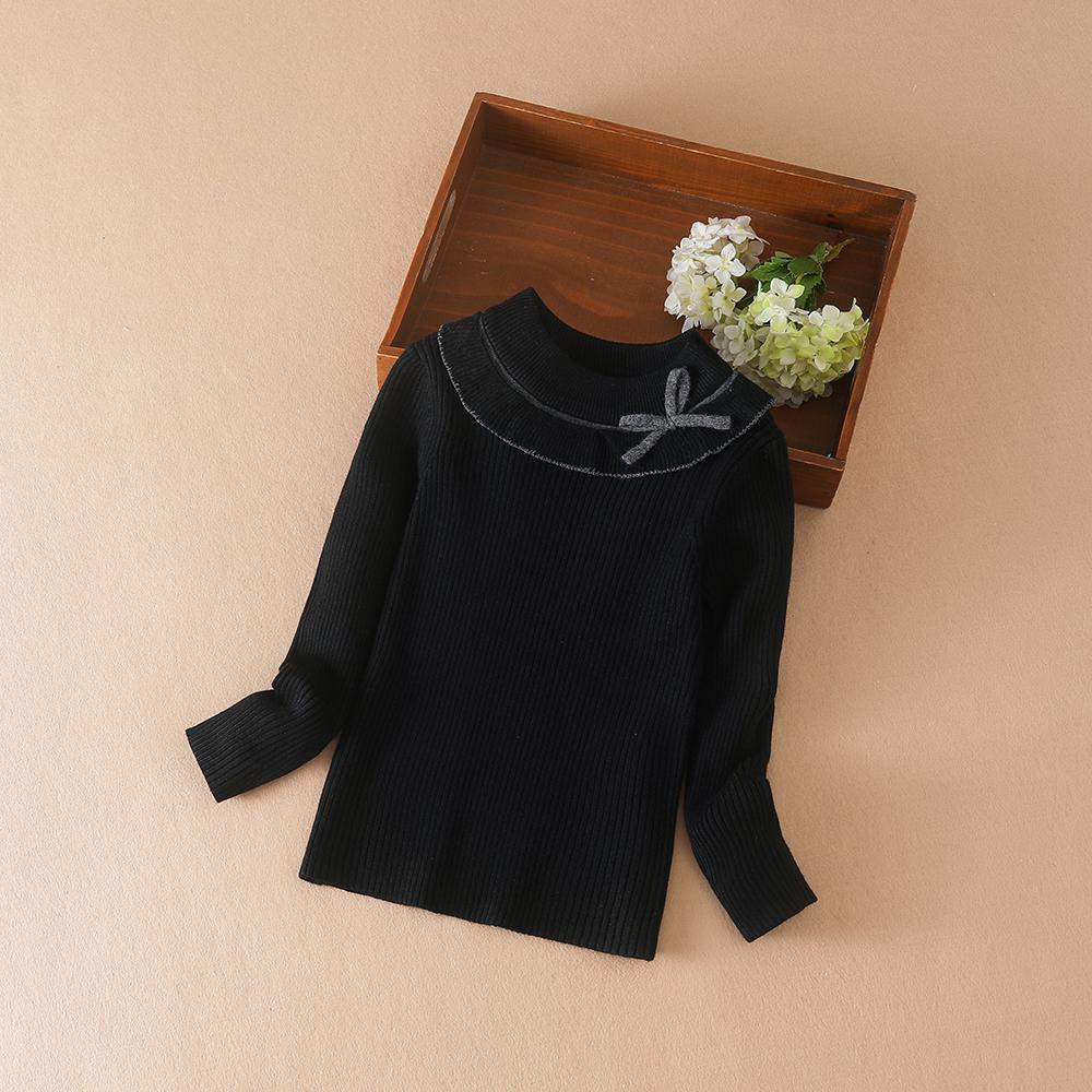 Милый вязаный свитер с длинными рукавами для девочек на весну и осень