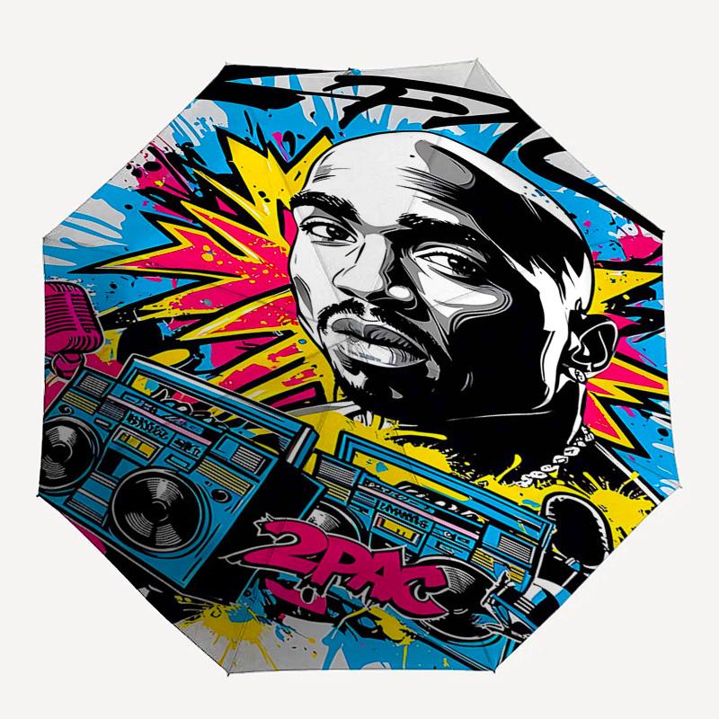 1 шт. 2PAC Бумбокс Автоматическое Открытие, Ветрозащитный, Компактный Дорожный Зонт, Подарок на День Рождения, Рождество, Бизнес 93051