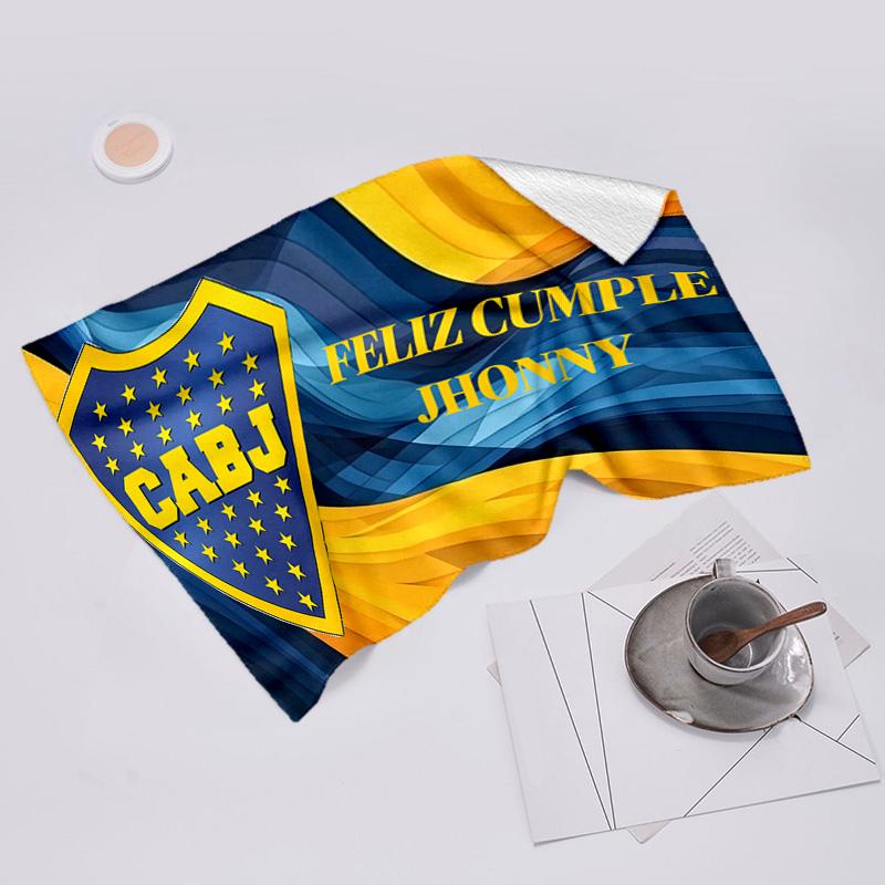 proof beach towel with Club Atlético Boca Juniors pattern - soft,absorbent,quick-drying,machine washable - perfect for swimming,camping,bathing