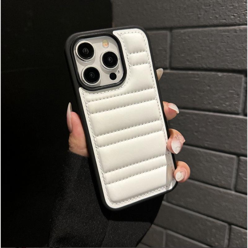 Женская полосатая пуховая куртка для iPhone 15 Pro Max, 14, 13 и 16 Pro Max