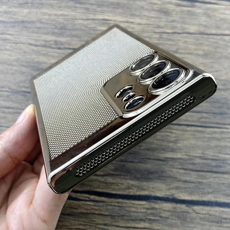 Luxury Plating Breathable Heat Dissipation Mesh Cooling Case for Samsung S25 S24 S23 S22 S21 Ultra Plus Lens Protection Phone Cover