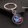 Spherical Luminous Crystal Zodiac Keychain - Virgo & Leo