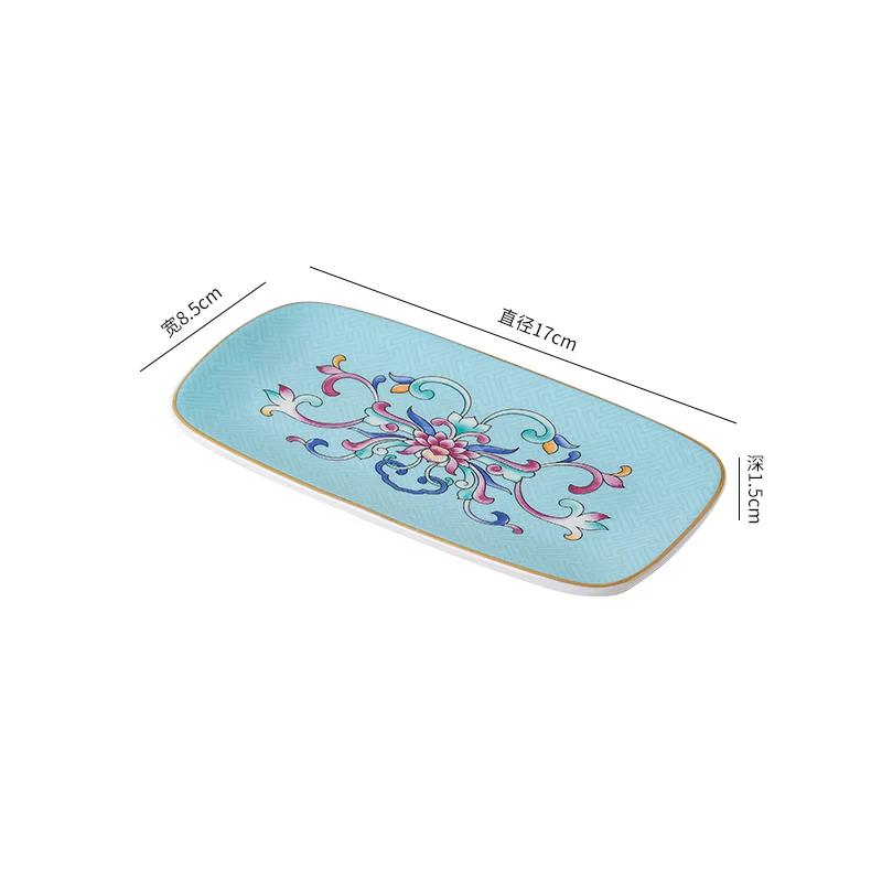 Ретро эмалированные цветные обеденные тарелки, легкие роскошные креативные миски и наборы тарелок для отелей, изысканные блюда, бытовая керамическая тарелка