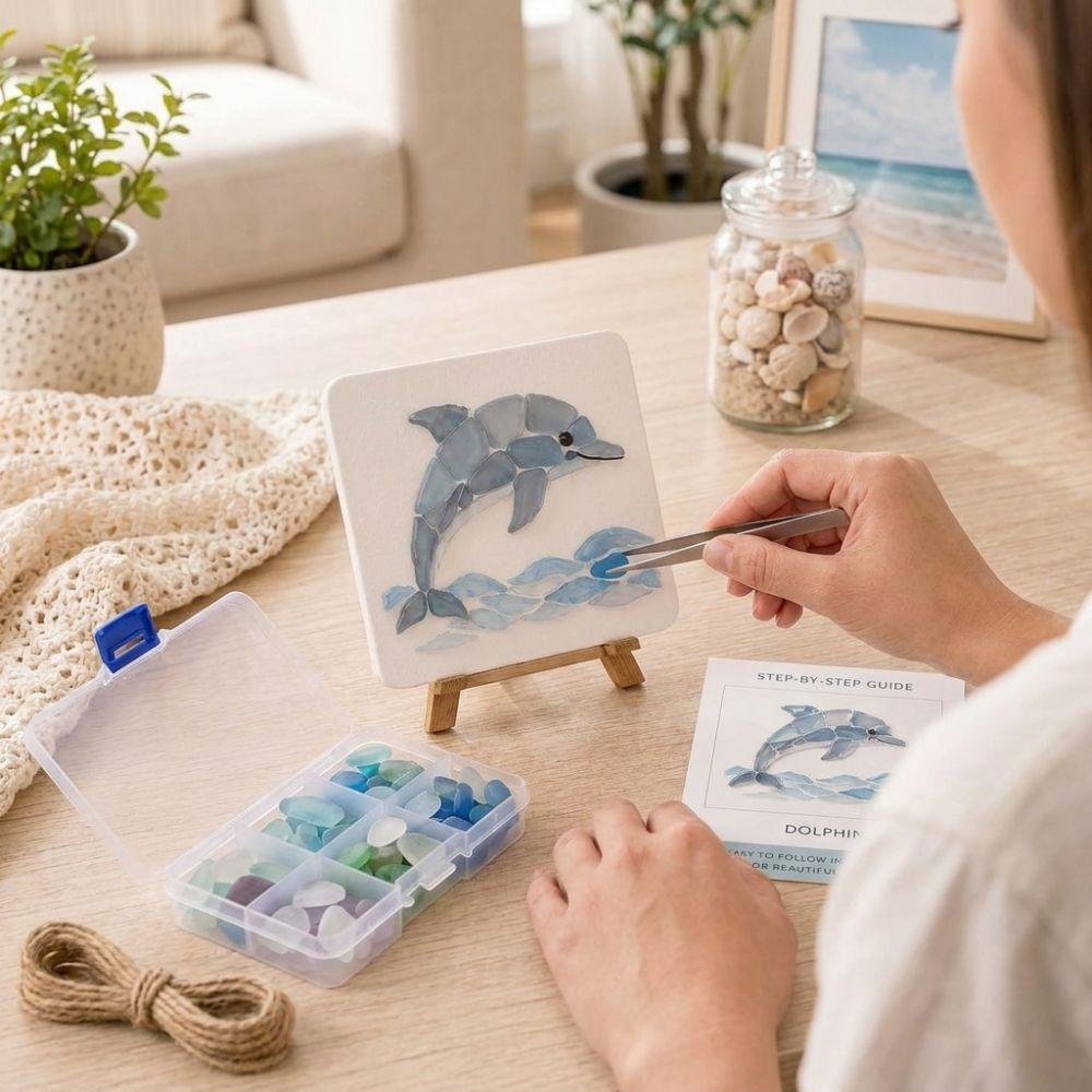 Sea Creature Ocean DIY Sea Glass Art Kit Ocean Inspired Home DIY Crafting Kit Party Craft