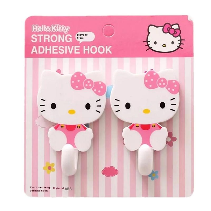 2 шт./комплект Крючки настенные самоклеящиеся Hello Kitty Милый котик Kt Вешалка для ключей сумки Для кухни ванной двери стены Аксессуары для хранения