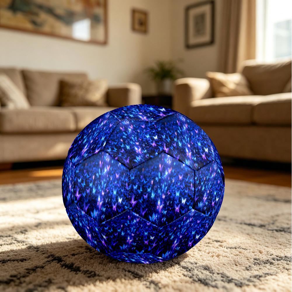 1pc Blue Butterfly Garden Size 5 Soccer Ball Professional Match Training Football Indoor &Outdoor Sports Ball Lightweight Durable c6542