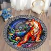 Free Shipping! "Vibrant Dragon and Tiger Round Rug for Living Room" Round Carpet for Home Sofa Bedroom, Gift