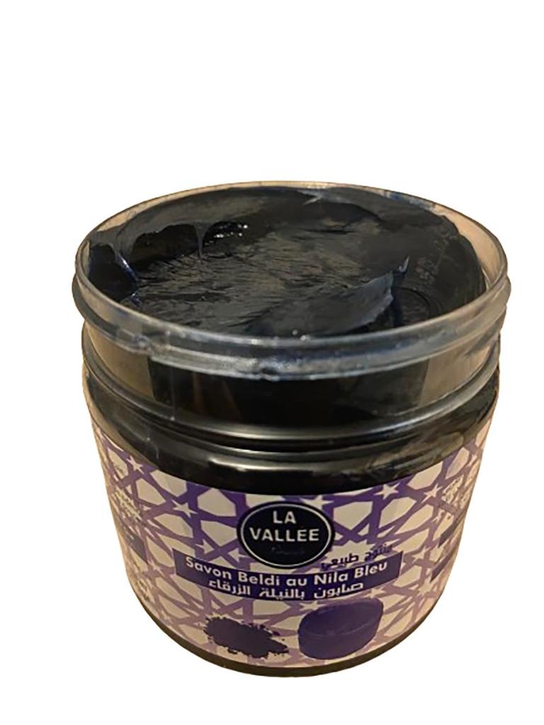 Natural Black Soap with Blue Nila - Exfoliating Body and Face Nourishing Scrub - 200 G
