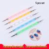 Double-Headed Nail Art Dotting Pen Set - 5-Piece Spiral and Flower Bead Design Tools