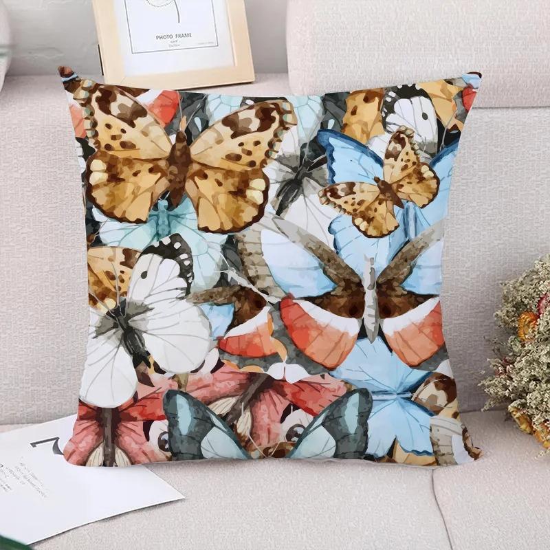 Butterfly Flower Decorative Pillowcase Living Room Office Home Pillowcase Car Ornaments