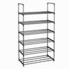 Shoe Rack 4 Tier / 6 Tier Shoe Organizer with 4 Shelves / 6 Shelves Metal Shoe Storage Stackable for Living Room Hallway Entrance Black