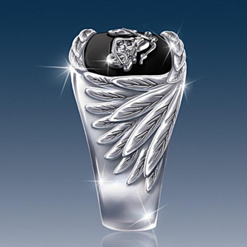 Модные индивидуальные кольца Freedom 'S Ride Cowboy Motorcycle Punk Eagle Wings Stars Rings для мужчин Hip Hop Rock Viking Jewelry Gifts