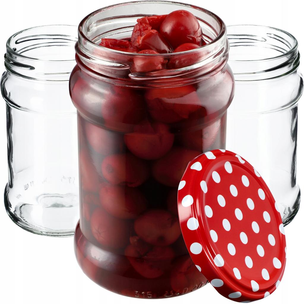 KADAX Seno Preserve Jars 315ml 10pcs 66mm + Lids "Red Peas"