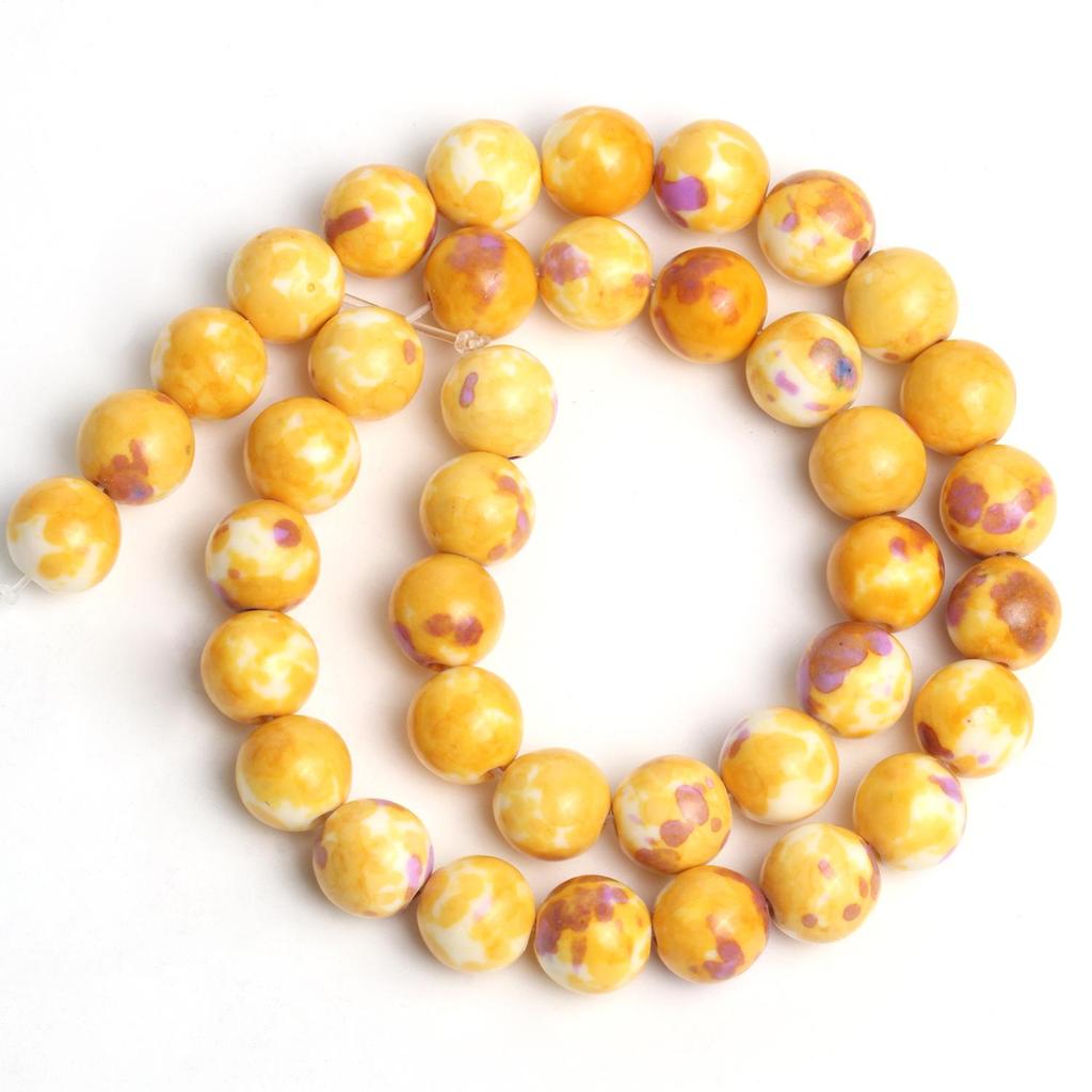 1 нить/пакет 6/8/10 мм натуральный дождь цветок яшма каменная бусина разноцветные круглые свободные бусины для ювелирных изделий DIY серьги изготовление браслетов аксессуары