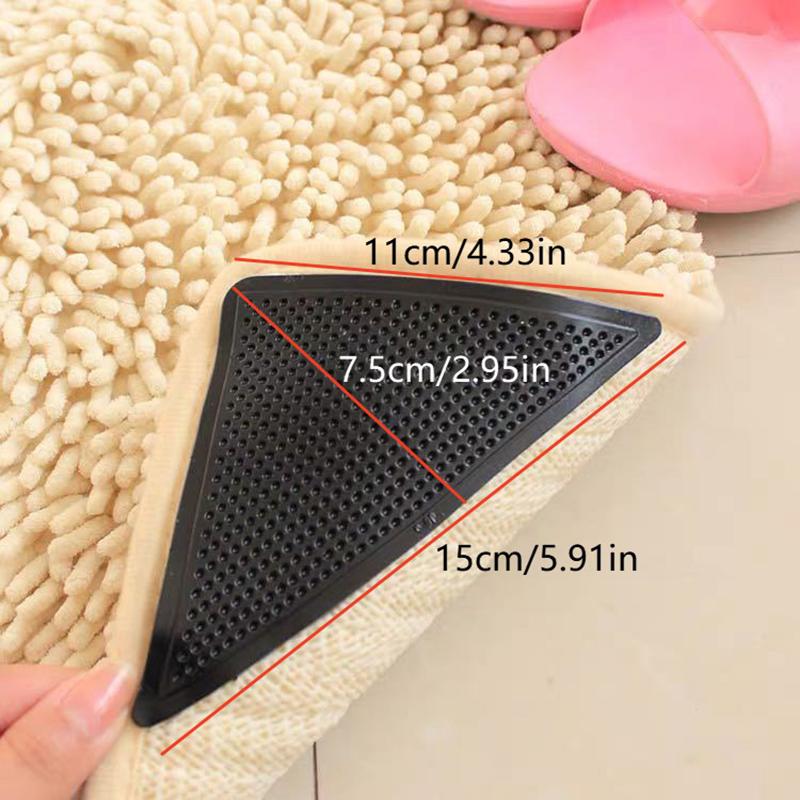 4/8 шт. Треугольные фиксирующие наклейки для ковров, Нескользящие наклейки, Подходят для плиточного пола, Наклейки для ковриков