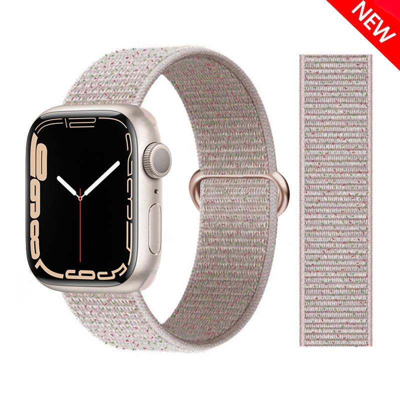 2 шт. Ремешки Для Apple Watch Band 44 мм 40 мм 45 мм 46 мм 42 мм 49 мм 41 мм Нейлоновый петлевой браслет iwatch Серия 10 9 8 7 6 5 3 se ultra 2