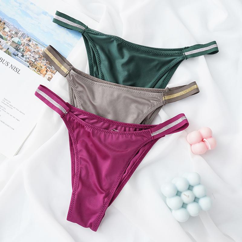 Женские сексуальные бесшовные стринги Ice Silk, женские невидимые трусики-бикини, трусики-брифы