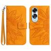 HT04 For Oppo A60 4G Case Sunflower Leather Wallet Phone Cover with Wrist Strap
