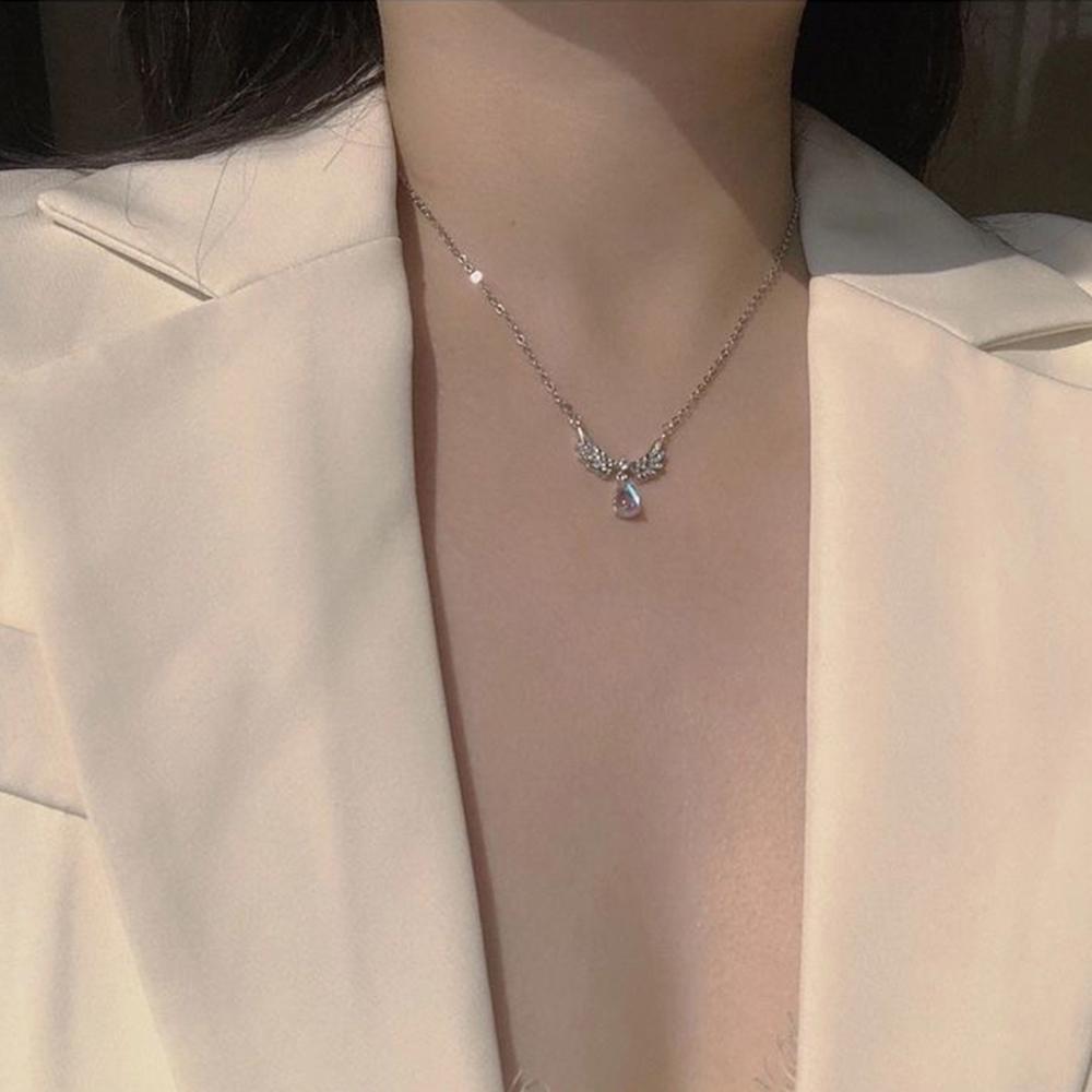 Ожерелье с подвеской в виде крыльев феи из циркония для женщин, цепочка на ключицу в форме сердца, чокер, модные ювелирные изделия, подарки ARI