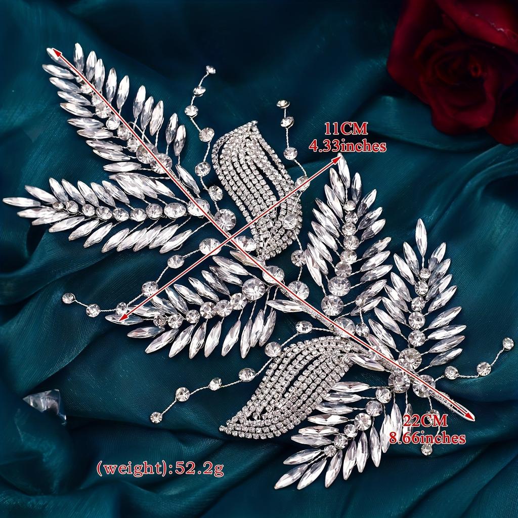 Женский дизайн листьев со стразами, гламурная свадебная повязка на голову, украшение на лоб, головные уборы для свадьбы, выпускного вечера, дня рождения, аксессуары для волос
