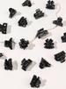 18 Pieces Mini Black Hair Claw Clips ,For Thin Thick Hair ,1 Inch Small Non-Slip Fixed Bangs Decoration Hairstyle Accessory