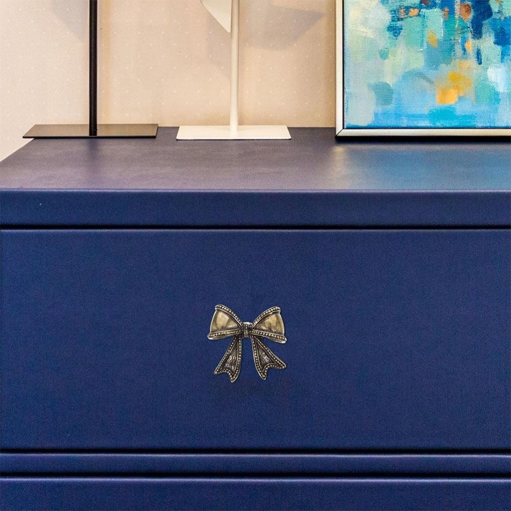 Furniture Hardware Cabinet Door Knobs Vintage Wardrobe Drawer Pulls Bow Tie Brass Handle  Dresser
