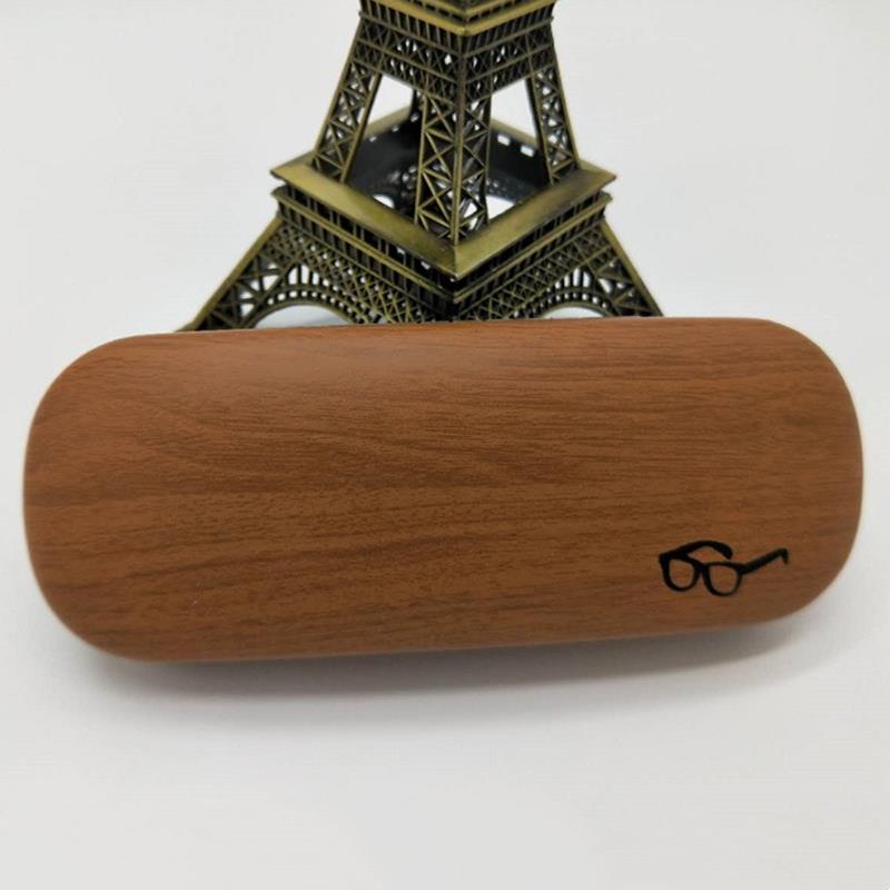 Высококачественный жесткий футляр с текстурой дерева, металлический футляр для очков для чтения для мужчин и женщин, элегантный футляр для очков из ПУ кожи