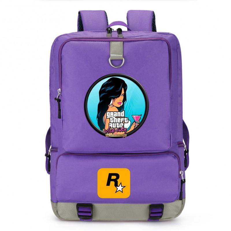 Stylish Printed Backpack Teens 14-inch Laptop Compartment Oxford Fabric Breathable Padded Straps School Daily Use