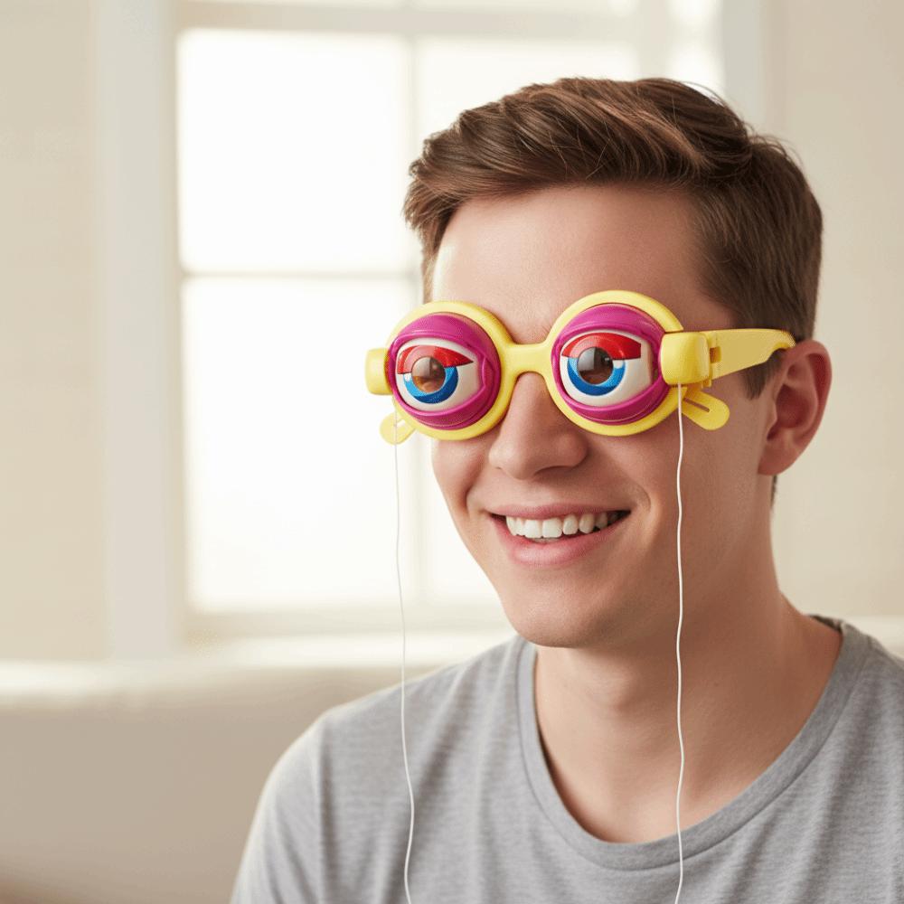 Plastic Material Funny Glasses Pull String Crazy Eyes Props New Strange Prank Glasses Kids Gifts