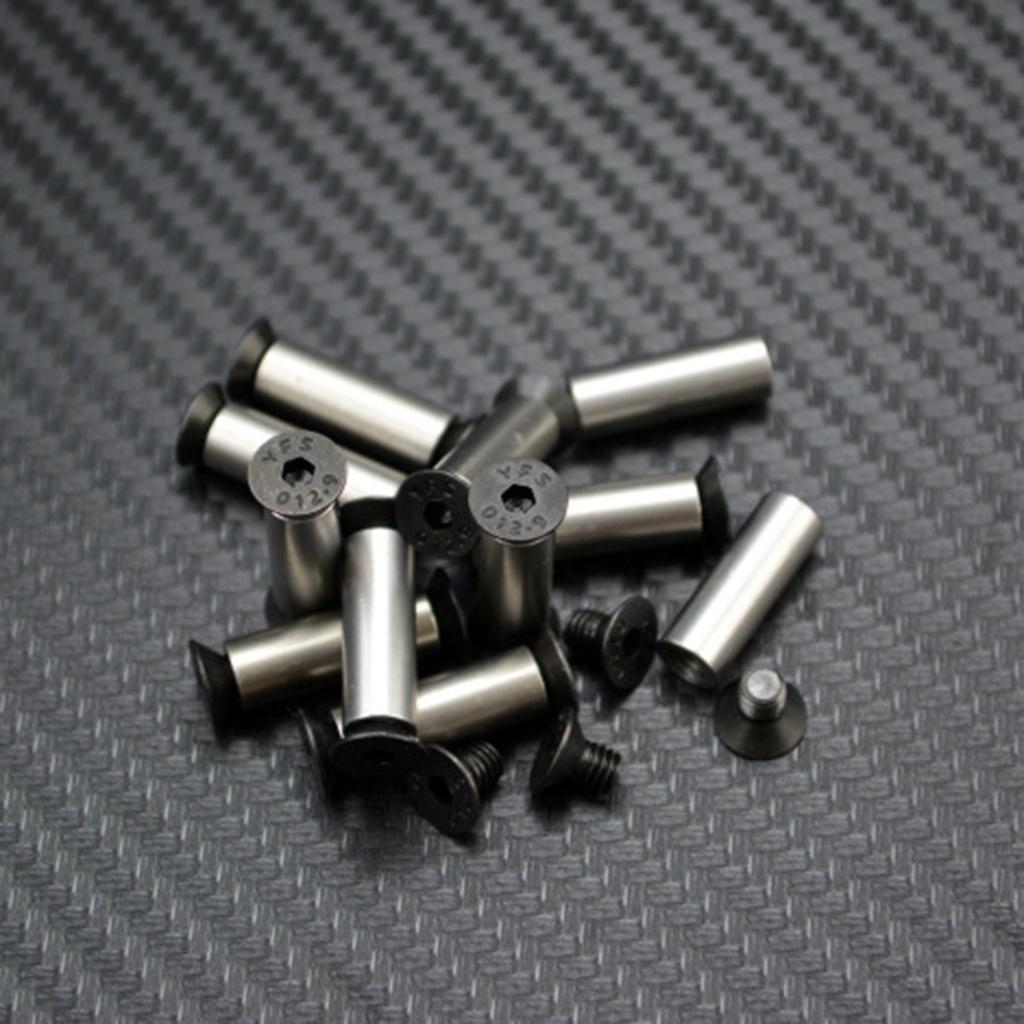 Болт для ручки ножа, заклепки, винты YFS с плоской шестигранной головкой, крепежные винты для ножей, комплект гаек для отверстия ручки 5 мм, 10 шт.