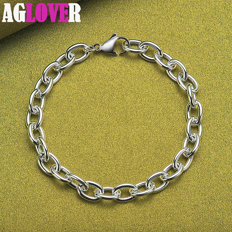 Ювелирные изделия из браслета-цепочки из стерлингового серебра 925 пробы с диагональю 8 дюймов