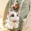 Portable Hanging Plush Pendant Interactive Cat Keychain, Wagging Tail & Meowing Kitten Soft Plushie with Sound Metal Clip, Cute Bag Charm, Comfort