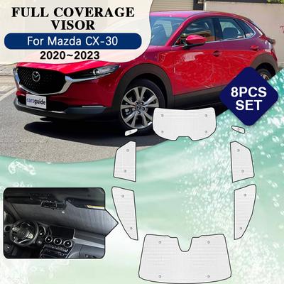 Солнцезащитные козырьки с полным покрытием для Mazda CX-30, аксессуары 2022 2023 DM, лобовое стекло, объемный козырек для окон, Shaby Car