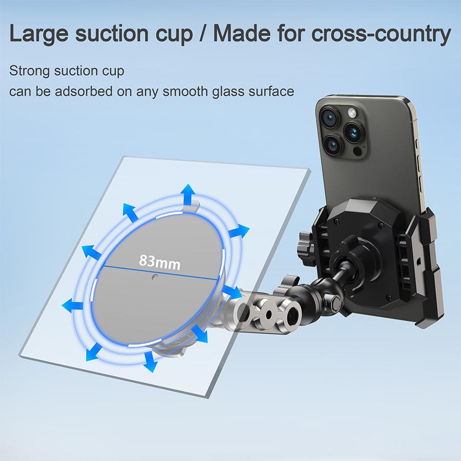 XP037 Car Windshield Dashboard Phone Mount Suction Cup Off-Road Navigation Adjustable Cellphone Holder