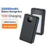 6*18650 Power Bank Battery Box Dual USB Type C Charge Shell with Camping Lights 20000mAh External Power Bank Case Battery Charge Storage Box