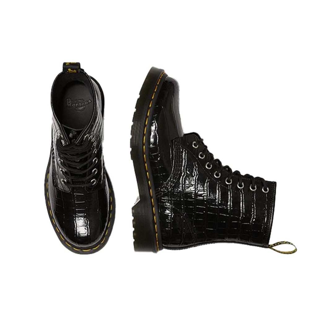 Dr. Martens 1460 Two-Layer Leather Glitter Crocodile Leather Round Toe Lace-Up Short Boots Women Boots Black 26262001