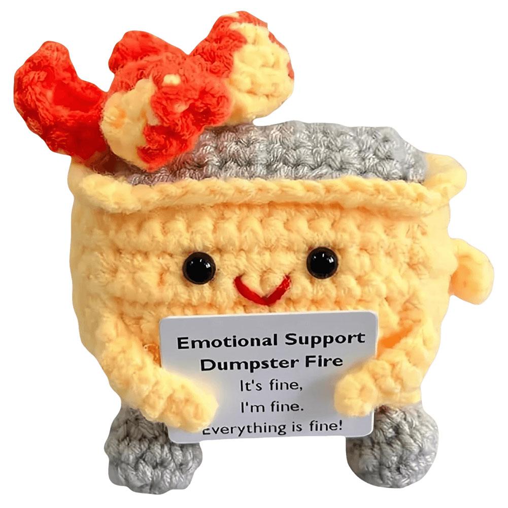 Crochet Dumpster Fire Cute Emotional Support Dumpster Fire Positive Crochet Dumpster Fire Funny Gifts for Friends Coworker