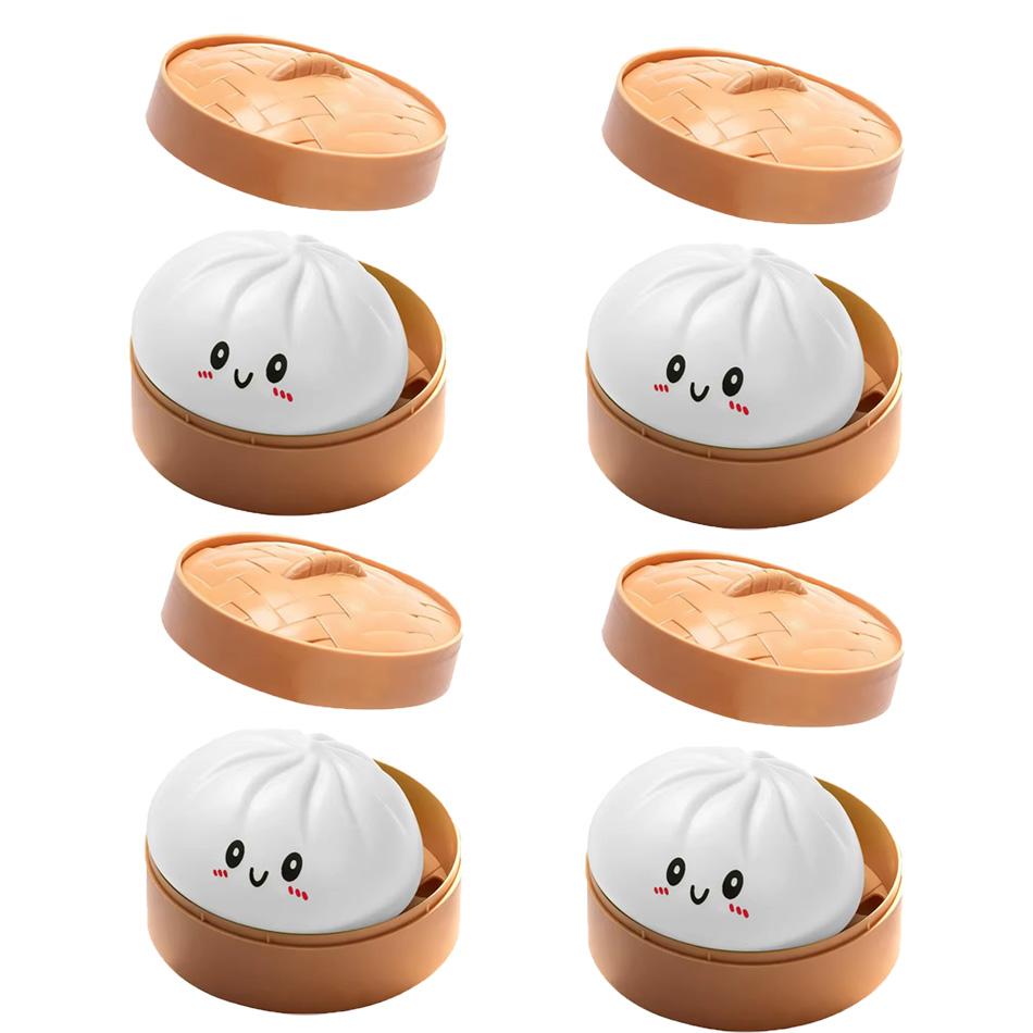 Colorful Dumpling squishies Stress Balls Stress Relief Tactile Toys Simulation Food with Steamer Squeeze Dough Ball for Anxiety Relief