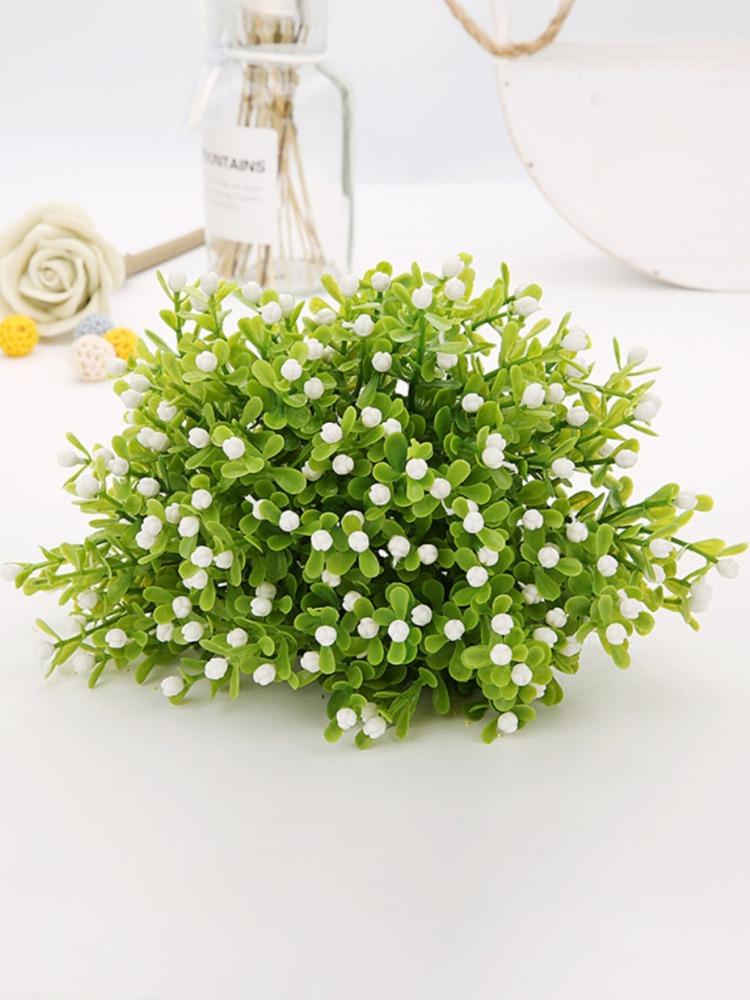 12 шт. Короткие ветки Искусственные зеленые растения Пять головок Миланский цветок Пластик Наружное украшение сада