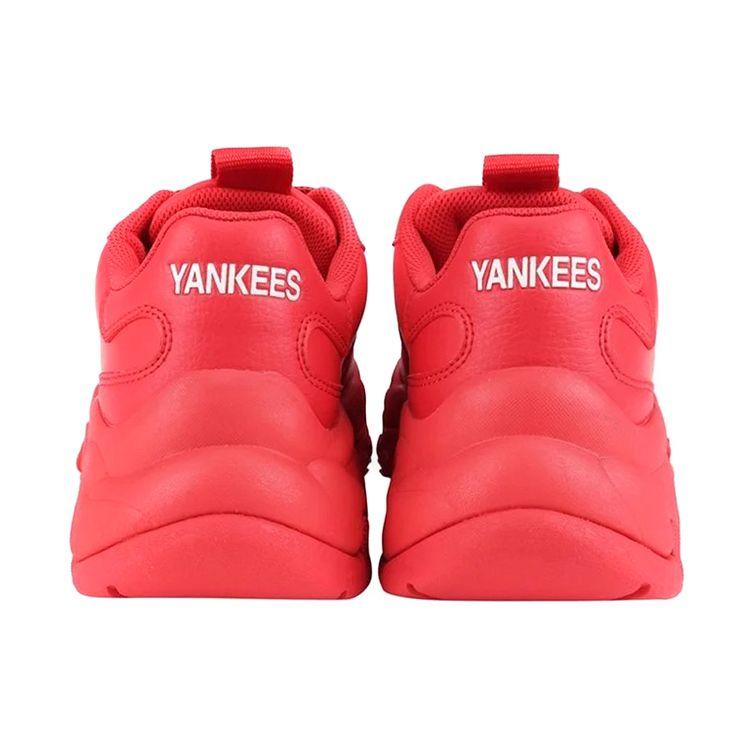 MLB Big Ball Chunky Искусственная кожа Резина Ретро-принт Амортизация Нескользящая Увеличенная высота Низкие кеды Папины кеды Унисекс Кроссовки Красный 32SHC1011-50R
