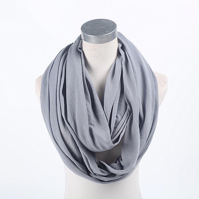 Solid Cotton Seamless Infinity Scarf, Shawl & Nursing Cover