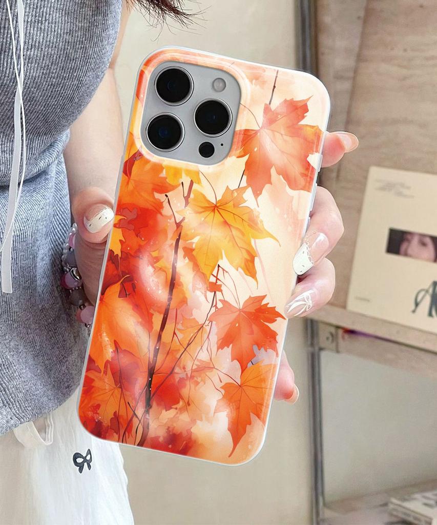 Чехол для телефона с осенними кленовыми листьями Для IPhone 17 Air 16 15 14 13 12 11 Pro Max Чехол-обложка Для IPhone 16 15 14 Plus Чехол Funda Coque