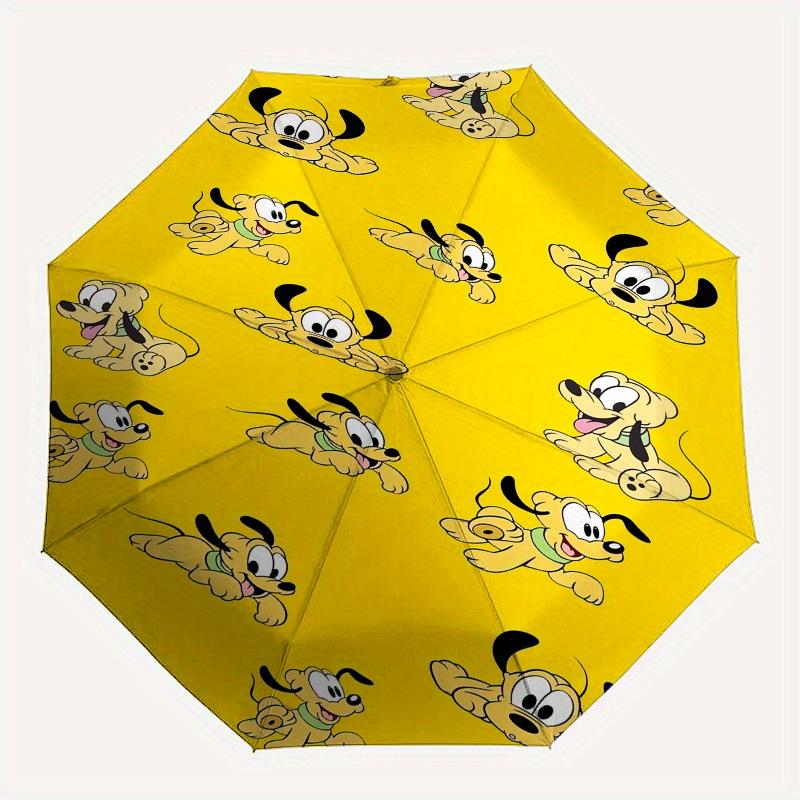 Goofy Theme Automatic Compact Folding Cute Umbrella - Portable and Durable, 8-Bone Iron Umbrella for All Weather0707074