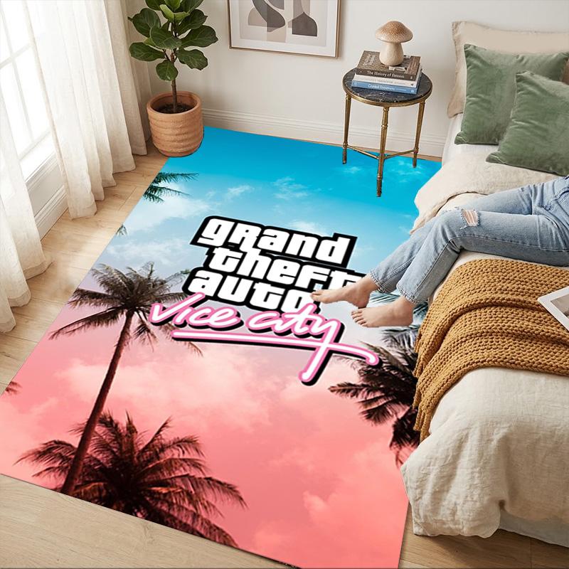 Gta Vice City Ковер в гостиную Нескользящий ковер Мягкий ковер для спальни Игровой уголок Диван Офис Домашний декор Прикроватный коврик Рождественский подарок C9211642