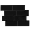 Subway Tile 10 pcs Black 29 x 21 cm Polyurethane and PET