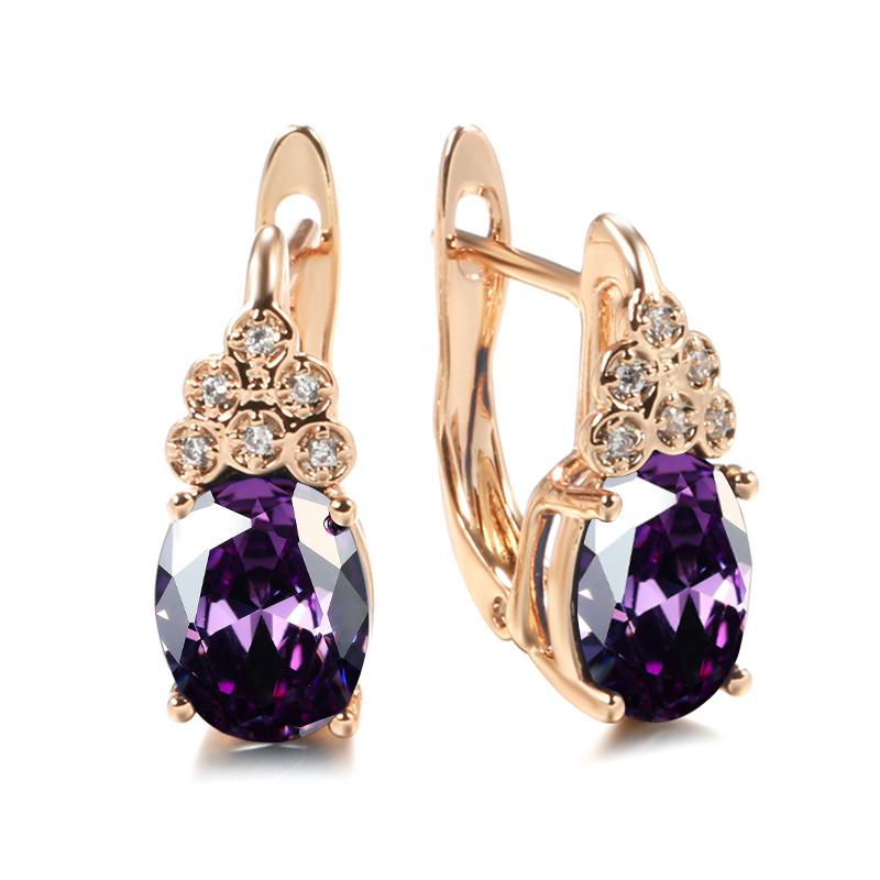 Серьги овальной огранки, белые, синие, многоцветные, фиолетовые, с цирконием, серьги с полной инкрустацией для женщин, свадебные украшения, висячие аксессуары, подарок на день Святого Валентина