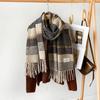 Autumn and Winter Christmas Atmosphere Soft Sticky Scarf for Female and Male Couples Versatile and High End Plaid Shawl