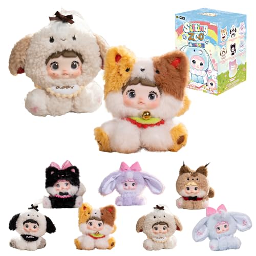 TOP TOY x Nommi Серия «Расслабленный зоопарк» Плюшевый кулон (1 кусок) Гачапон Сюрприз Фигурка Пластиковая Модель Премиум Мягкая Виниловая Игрушка Подарок на День Рождения Оригинальный Ча