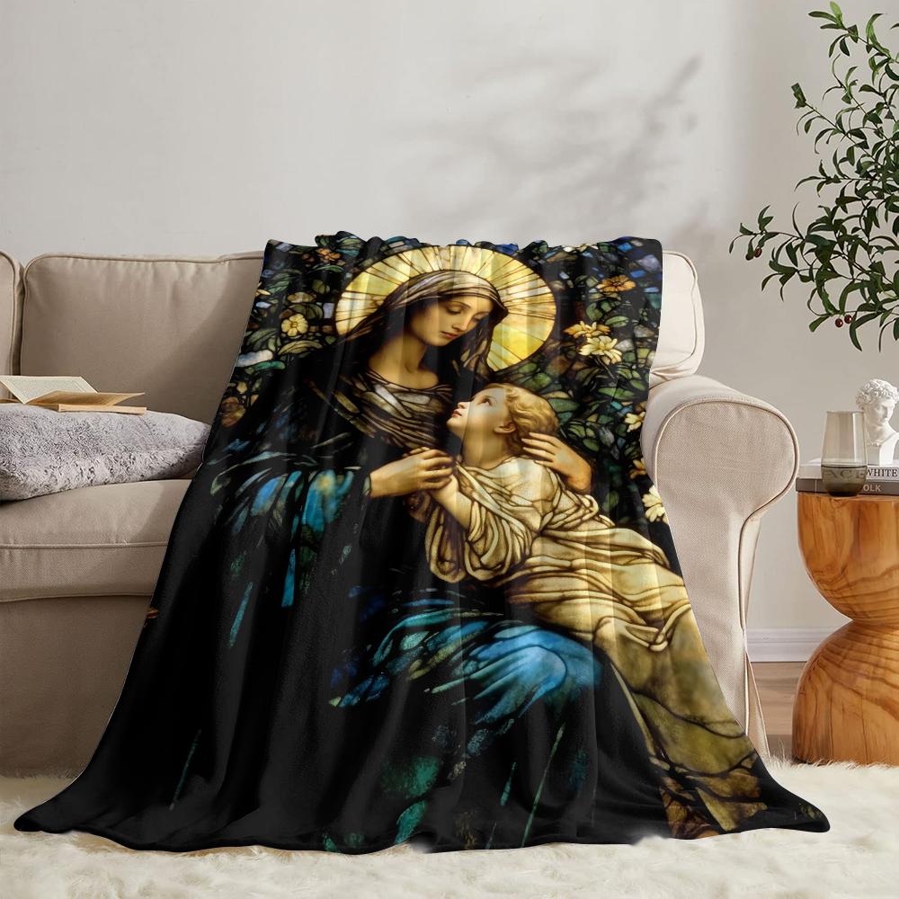 GUOYU Blanket Mary Throw Soft Flannel Throw Summer Blanket Lightweight Cozy Nap Blanket for Sofa Bed Travel