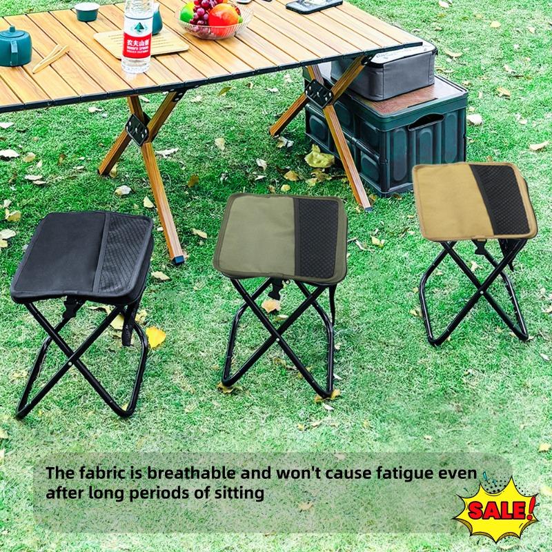 Portable Folding Rectangular Outdoor Chair with Shoulder Strap Modern Green Stainless Steel Backpack Stool for Garden Hotel Use